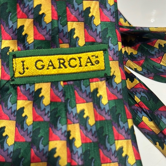 J. Garcia Red and Yellow Tie with Stripes - Picture 5 of 5
